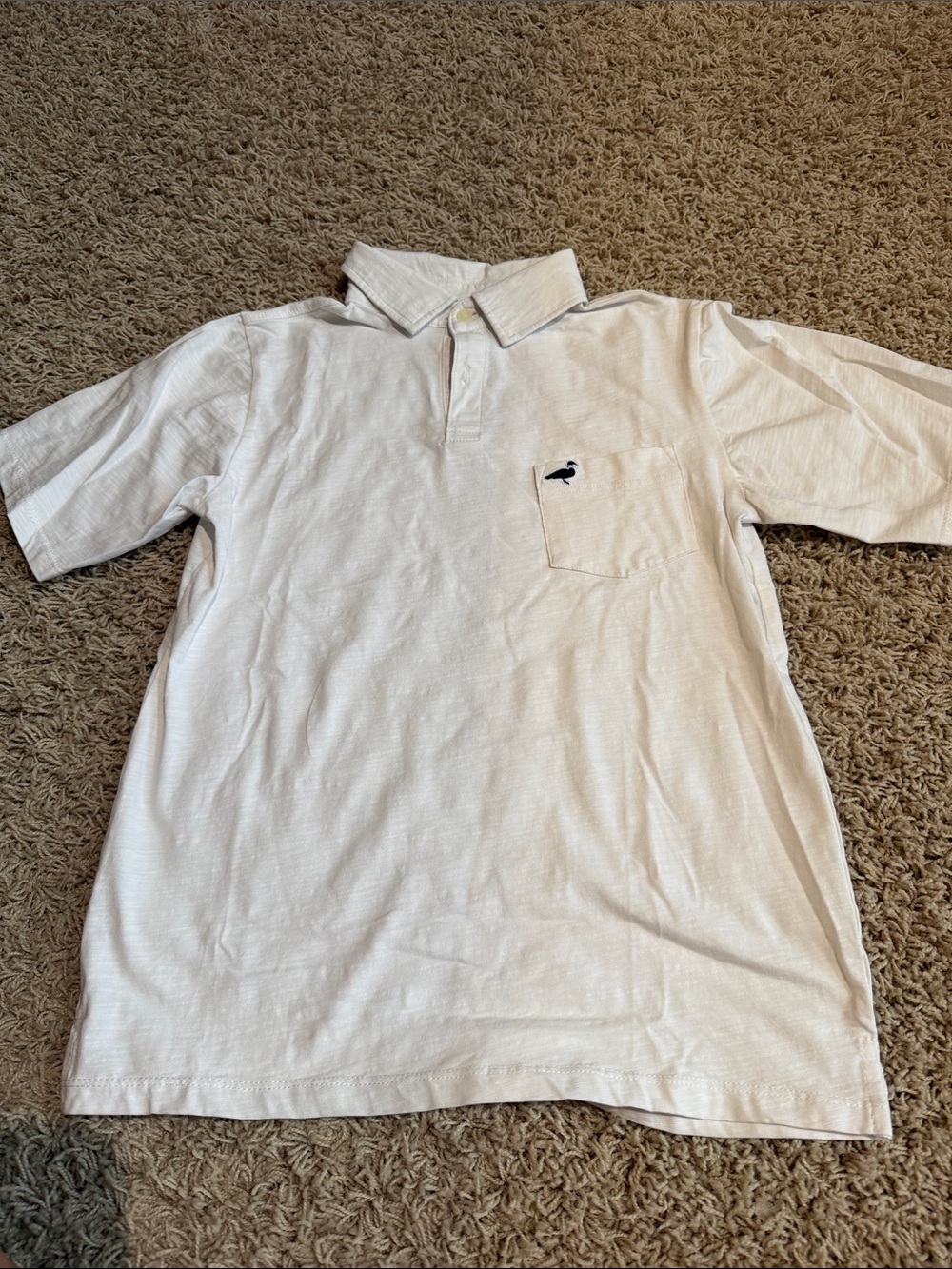 Properly Tied Boys White Polo Shirt with Pocket and Embroidered Logo